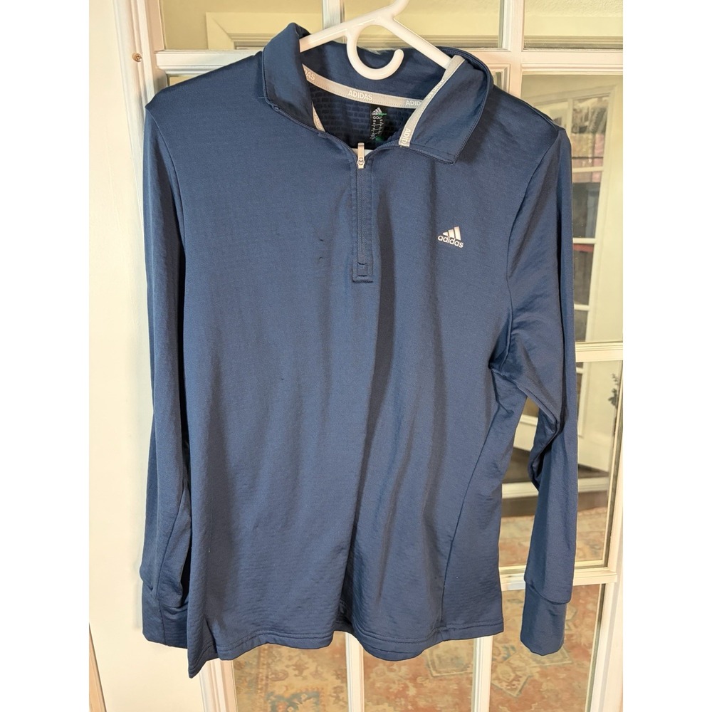Adidas Golf Men's XL Navy Quarter Zip Pullover Performance Stretch Long Sleeve